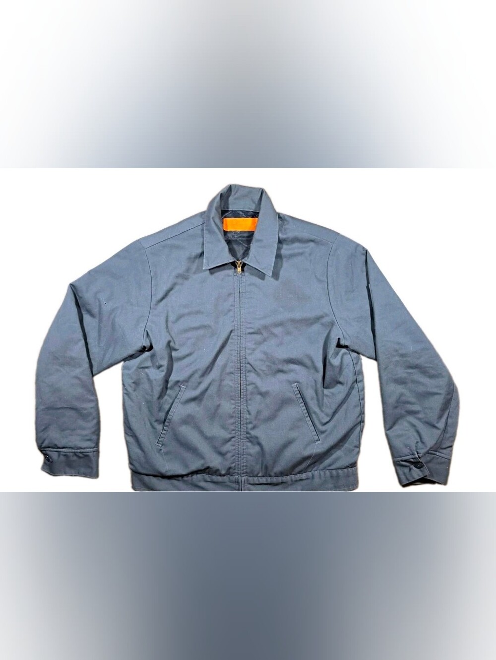 Vintage Dickies Industrial Wear Jacket L USA Made Gray Lined Workwear